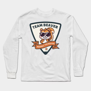 Team Beaver Respect the Beaver Long Sleeve T-Shirt